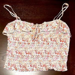 Floral Ruched Blouse Tank Top